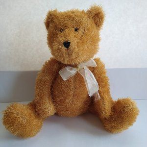 Nanco Gold Brown Teddy Bear 12" with Yellow Bow Plush Stuffed Animal